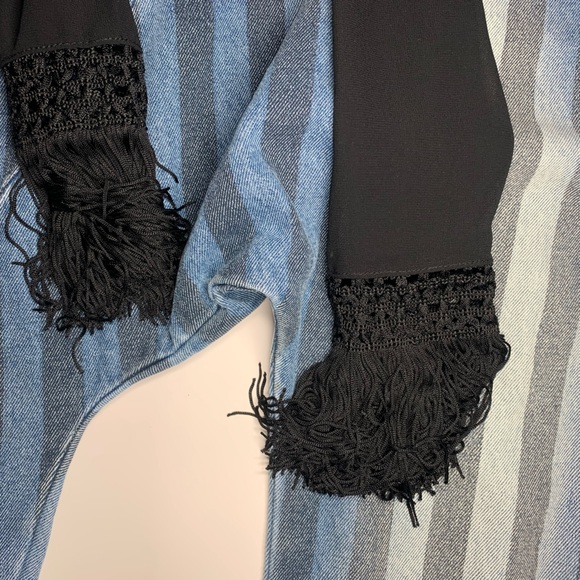 One Teaspoon Drop Crotch Jeans with Fringe Belt and Leather Pocket - Picture 5 of 15